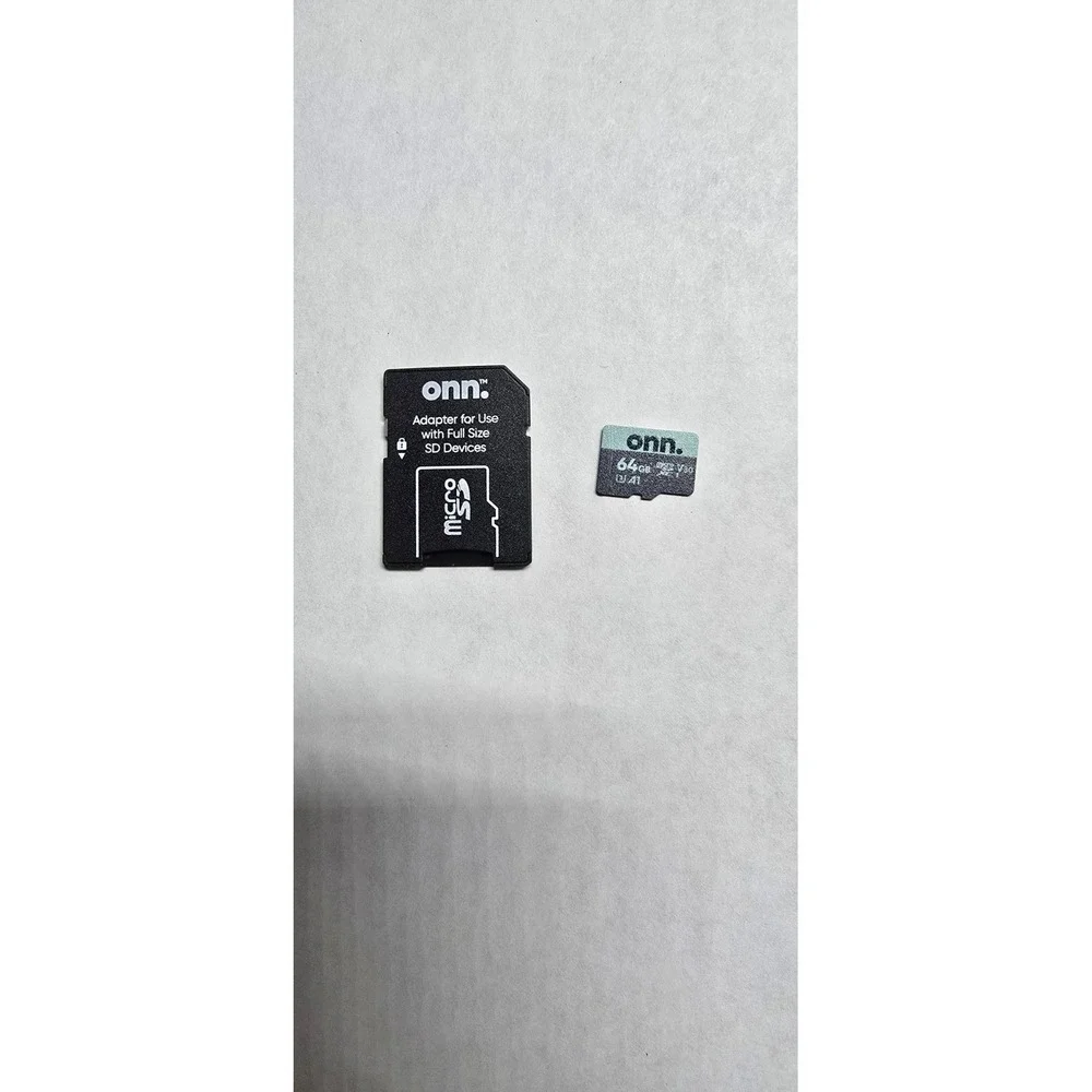 onn. branded 64 GB microSDXC flash memory card with an included adapter